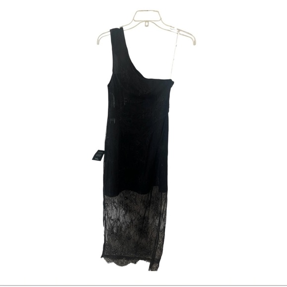 Lulu's Black One-Shoulder Lace Dress - Picture 5 of 10